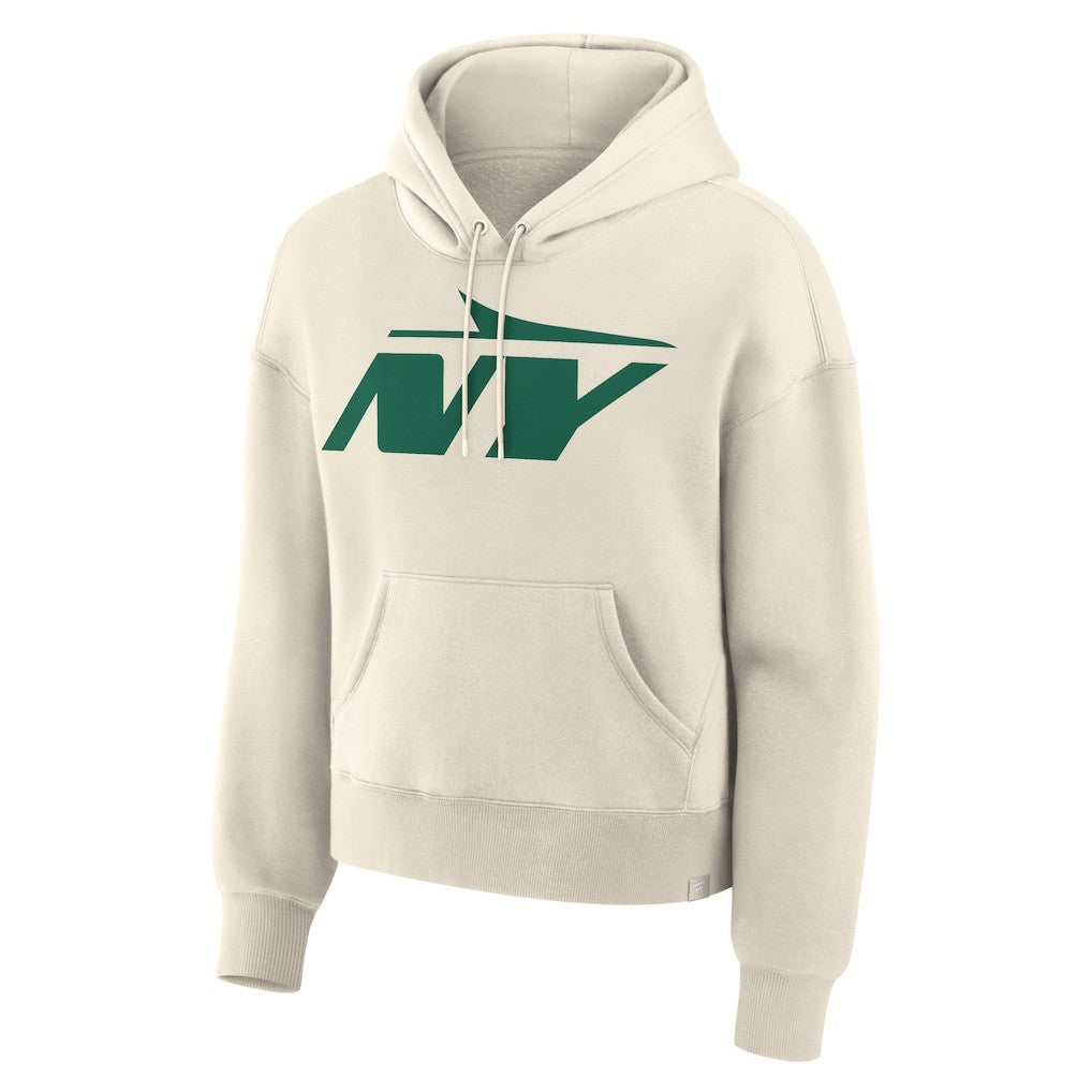New York Jets Women's Dove Legacy Pullover Hoodie - Cream on sale