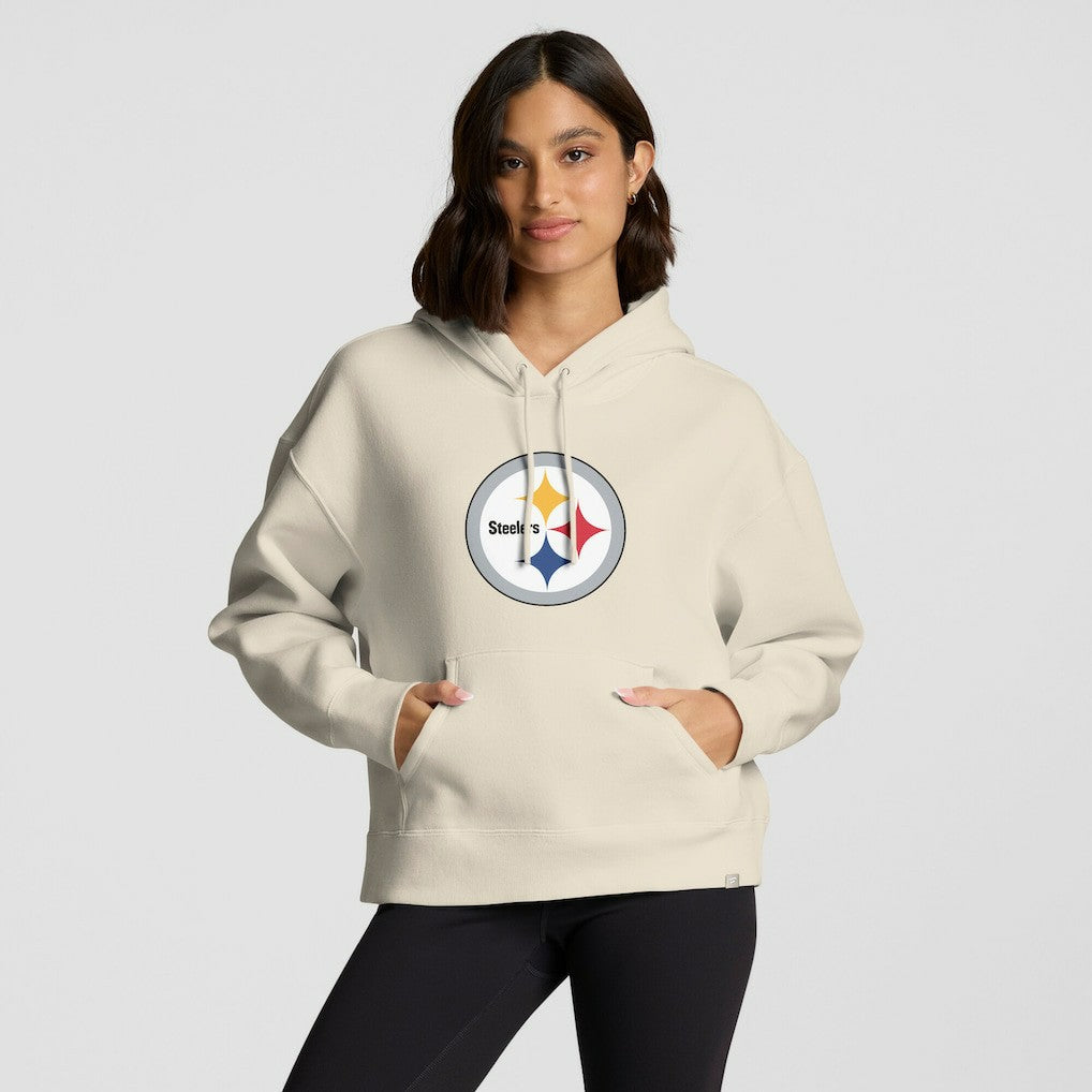 Pittsburgh Steelers Women's Dove Legacy Pullover Hoodie - Cream on sale