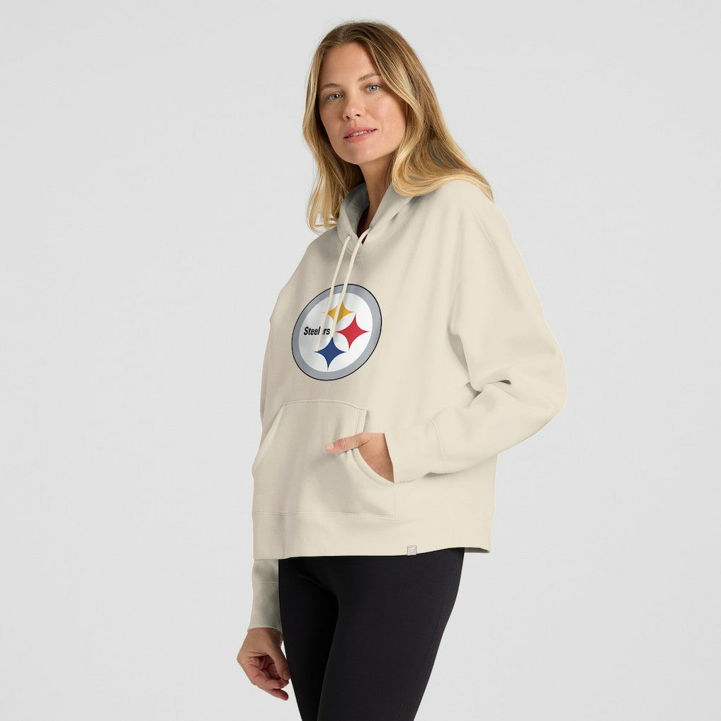 Pittsburgh Steelers Women's Dove Legacy Pullover Hoodie - Cream on sale