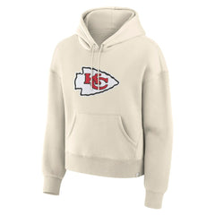 Kansas City Chiefs Women's Dove Legacy Pullover Hoodie - Cream outlet