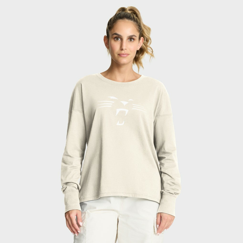 Carolina Panthers Women's Dove Legacy Long Sleeve T-Shirt - Cream on sale
