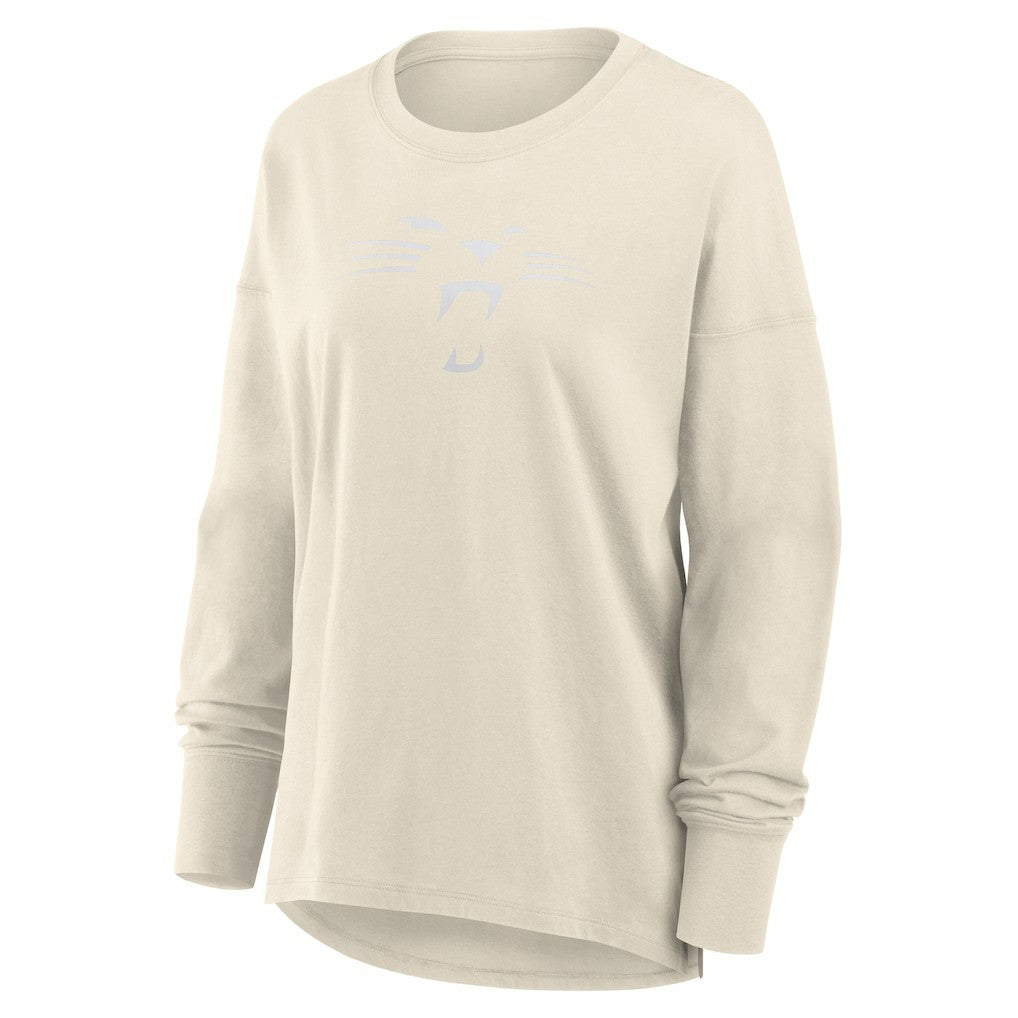 Carolina Panthers Women's Dove Legacy Long Sleeve T-Shirt - Cream on sale