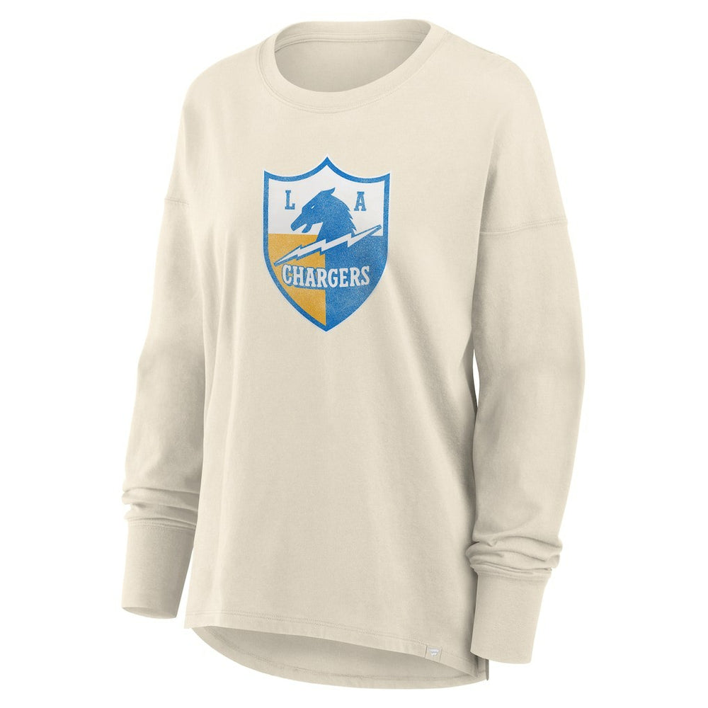 Los Angeles Chargers Women's Dove Legacy Long Sleeve T-Shirt - Cream discount