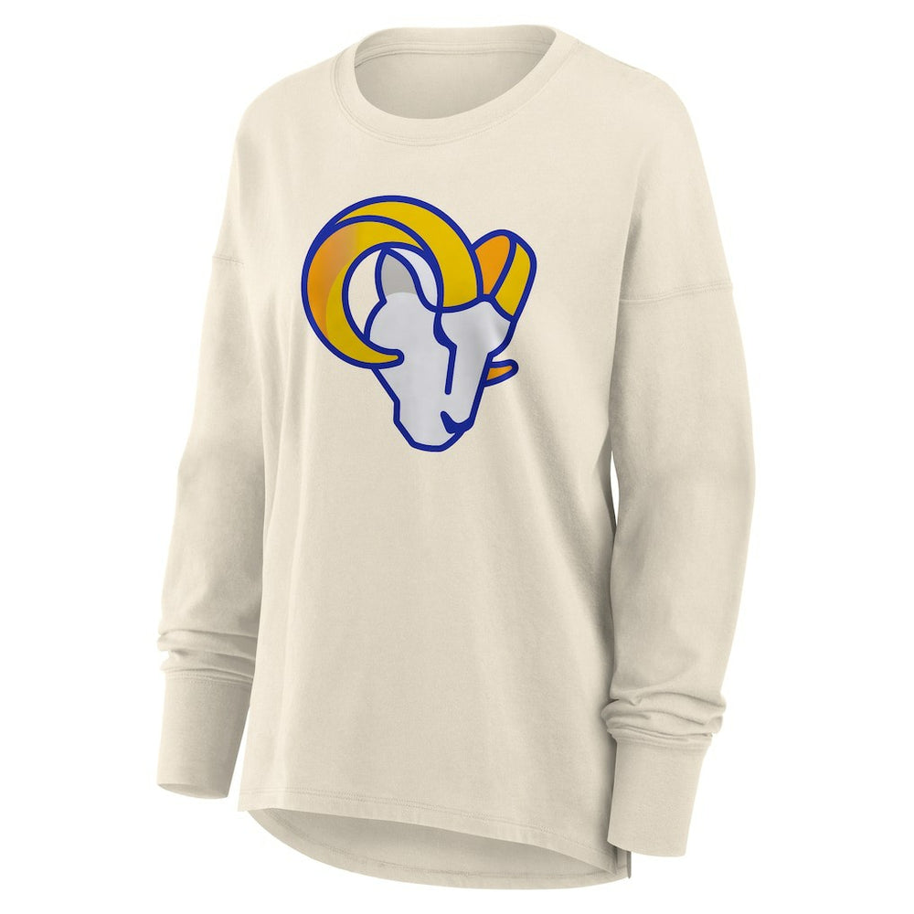 Los Angeles Rams Women's Dove Legacy Long Sleeve T-Shirt - Cream cheap