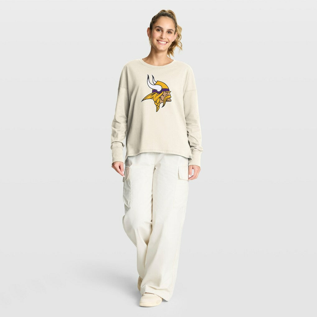 Minnesota Vikings Women's Dove Legacy Long Sleeve T-Shirt - Cream discount