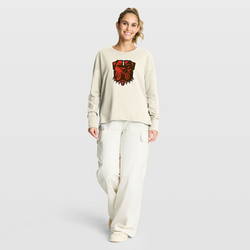 Cleveland Browns Women's Dove Legacy Long Sleeve T-Shirt - Cream cheap