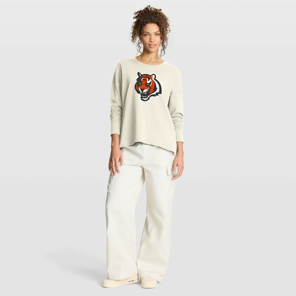 Cincinnati Bengals Women's Dove Legacy Long Sleeve T-Shirt - Cream outlet