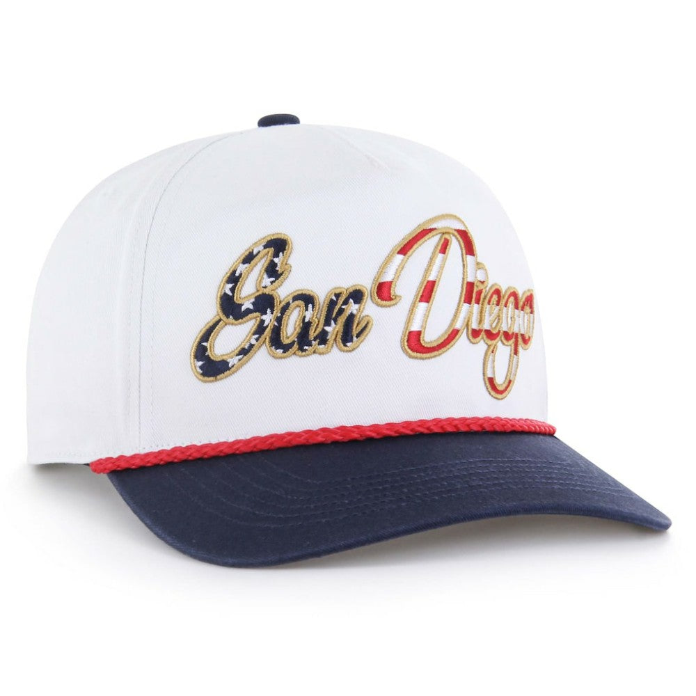 San Diego Padres Patriotic Overhand Hitch Adjustable Hat - White | 47 brand