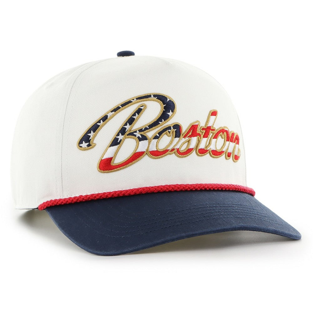 Boston Red Sox Patriotic Overhand Hitch Adjustable Hat - White | 47 brand