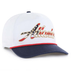 Atlanta Braves Patriotic Overhand Hitch Adjustable Hat - White | 47 brand