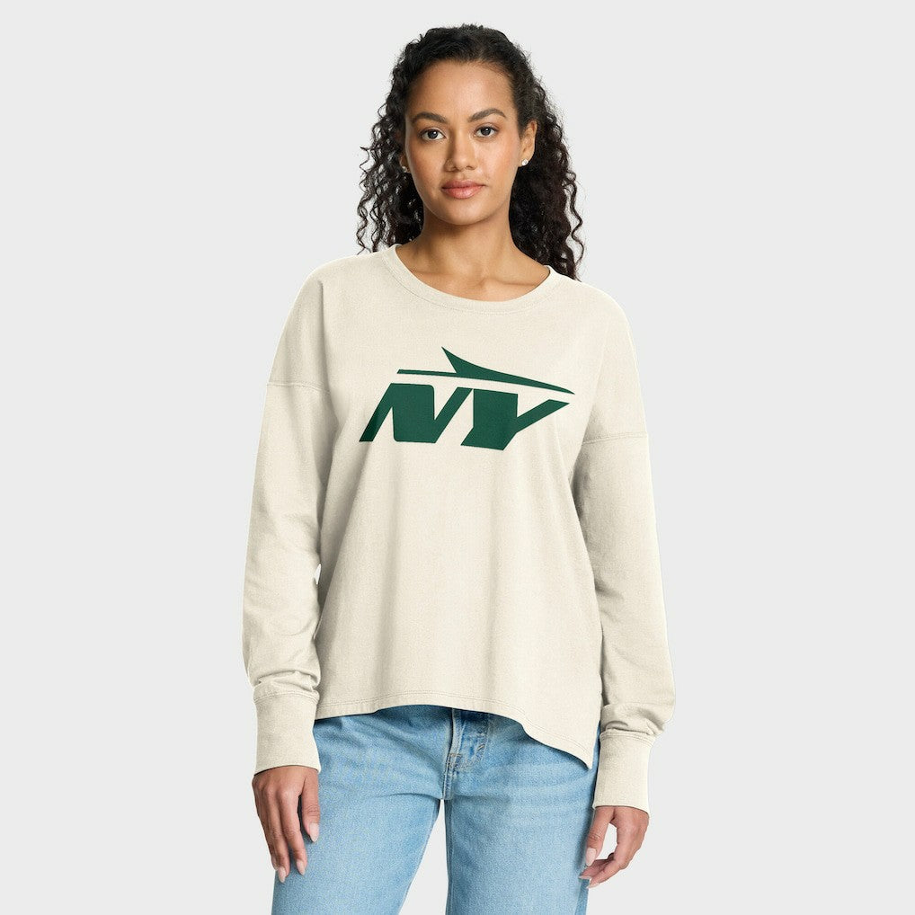 New York Jets Women's Dove Legacy Long Sleeve T-Shirt - Cream cheap