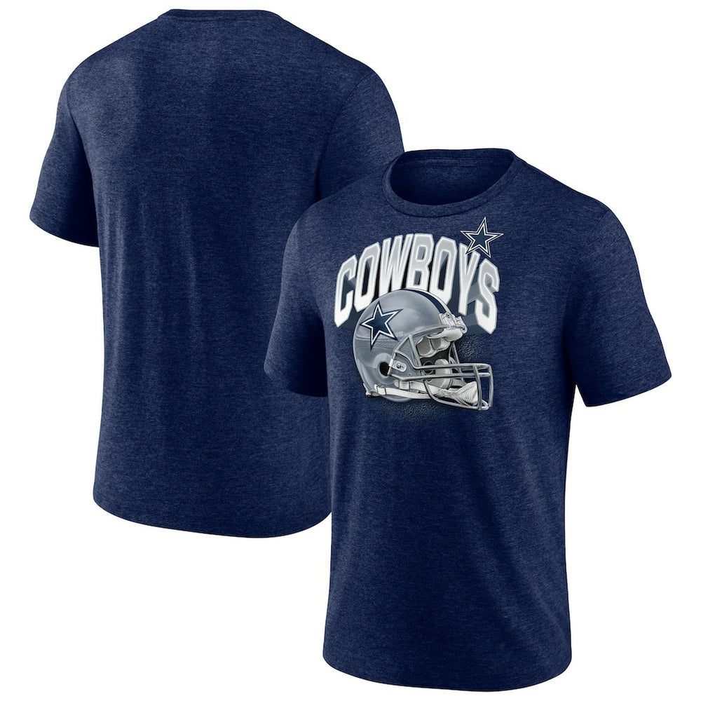 Dallas Cowboys Helmet Tri-Blend T-Shirt - Navy on sale