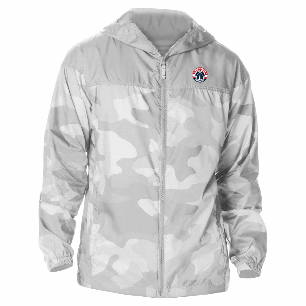 Washington Wizards Camo Flash Challenger Windbreaker Full-Zip Jacket - Gray | Columbia on sale