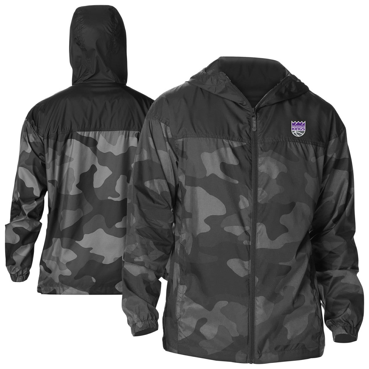 Sacramento Kings Camo Flash Challenger Windbreaker Full-Zip Jacket - Black | Columbia on sale