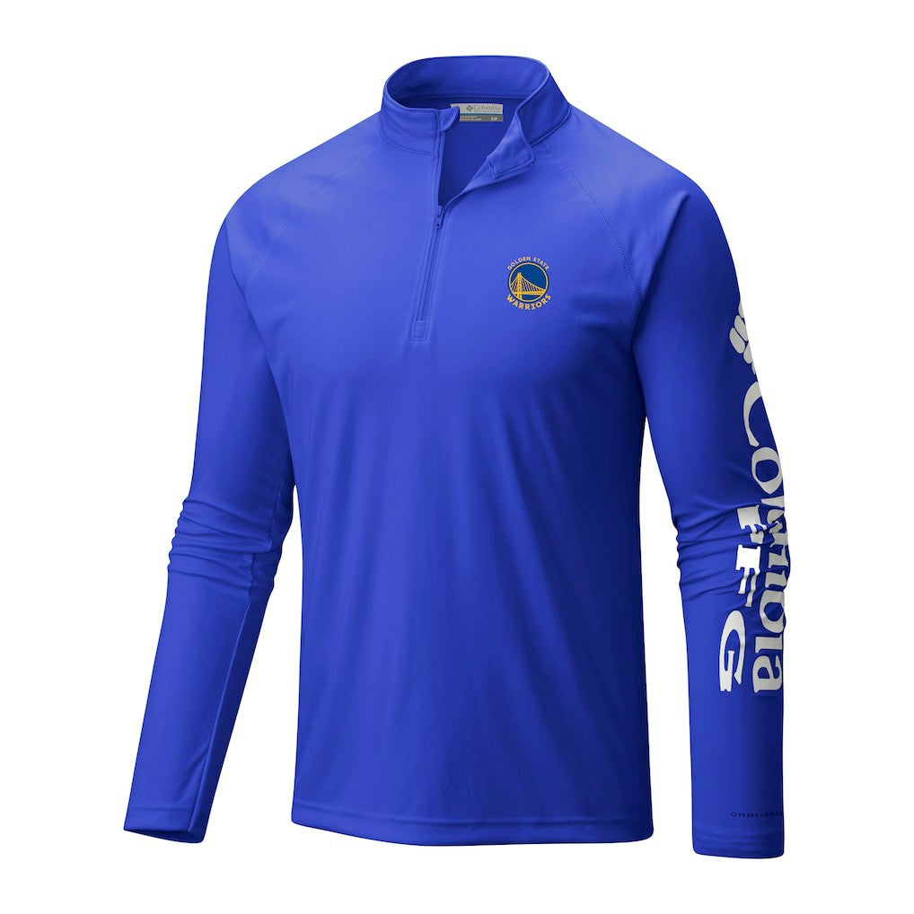Golden State Warriors Terminal Tackle Raglan Omni-Shade Quarter-Zip Jacket sale - Royal | Columbia online