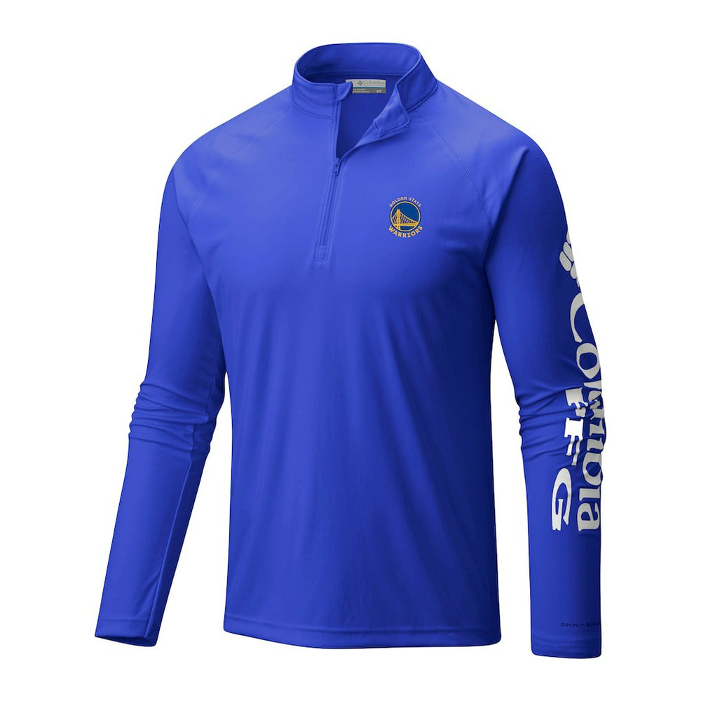 Golden State Warriors Terminal Tackle Raglan Omni-Shade Quarter-Zip Jacket sale - Royal | Columbia online
