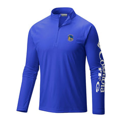 Golden State Warriors Terminal Tackle Raglan Omni-Shade Quarter-Zip Jacket sale - Royal | Columbia online