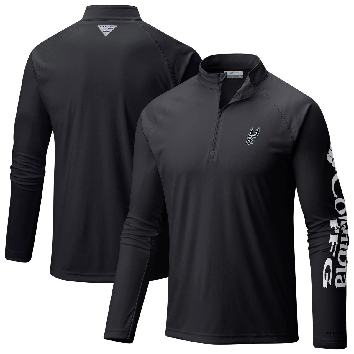 San Antonio Spurs Terminal Tackle Raglan Omni-Shade Quarter-Zip Jacket - Black | Columbia sale