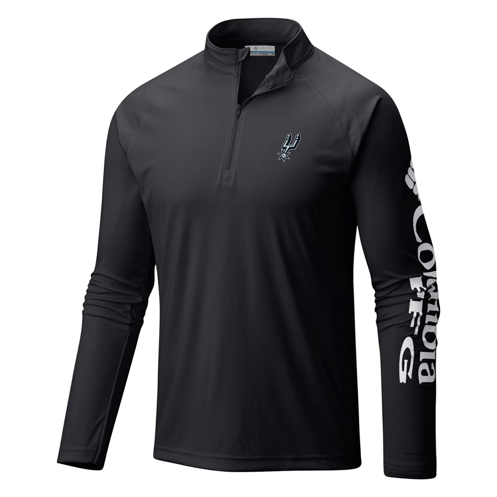San Antonio Spurs Terminal Tackle Raglan Omni-Shade Quarter-Zip Jacket - Black | Columbia sale