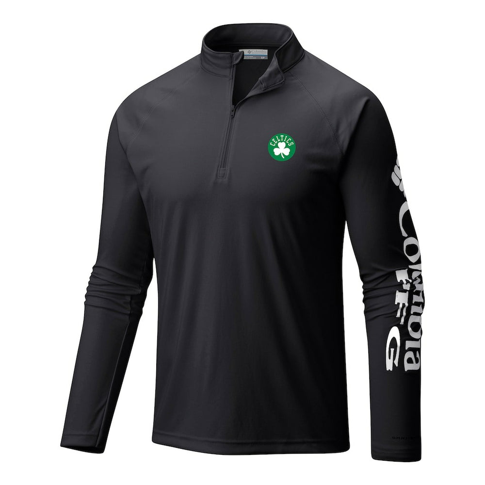 Boston Celtics Terminal Tackle Raglan Omni-Shade Quarter-Zip Jacket - Black | Columbia outlet