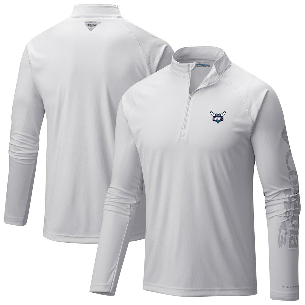 Charlotte Hornets Terminal Tackle Raglan Omni-Shade Quarter-Zip Jacket - White | Columbia online