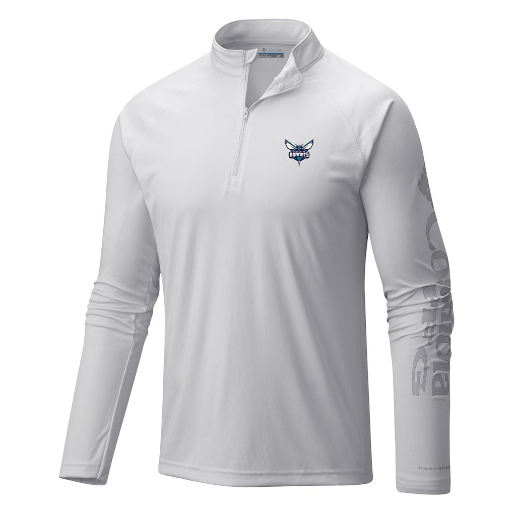 Charlotte Hornets Terminal Tackle Raglan Omni-Shade Quarter-Zip Jacket - White | Columbia online