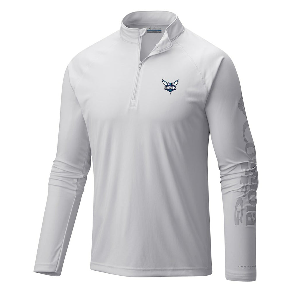 Charlotte Hornets Terminal Tackle Raglan Omni-Shade Quarter-Zip Jacket - White | Columbia online