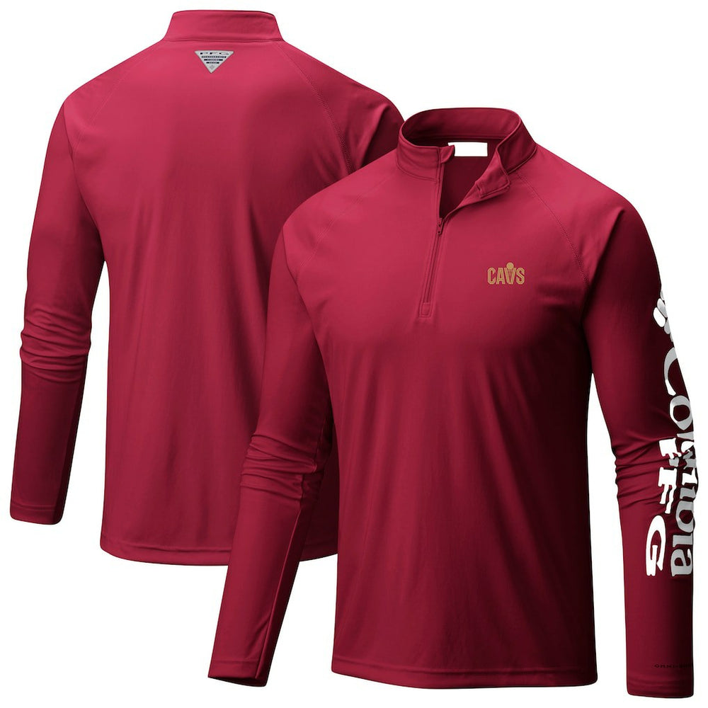 Cleveland Cavaliers Terminal Tackle Raglan Omni-Shade Quarter-Zip Jacket sale - Wine | Columbia on sale
