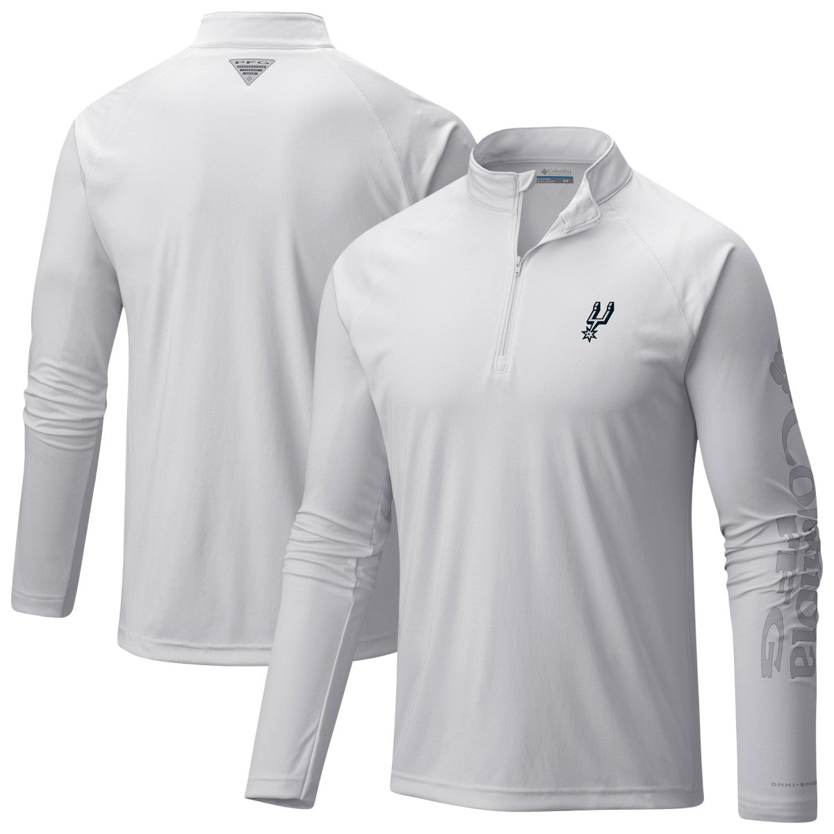 San Antonio Spurs Terminal Tackle Raglan Omni-Shade Quarter-Zip Jacket - White | Columbia online