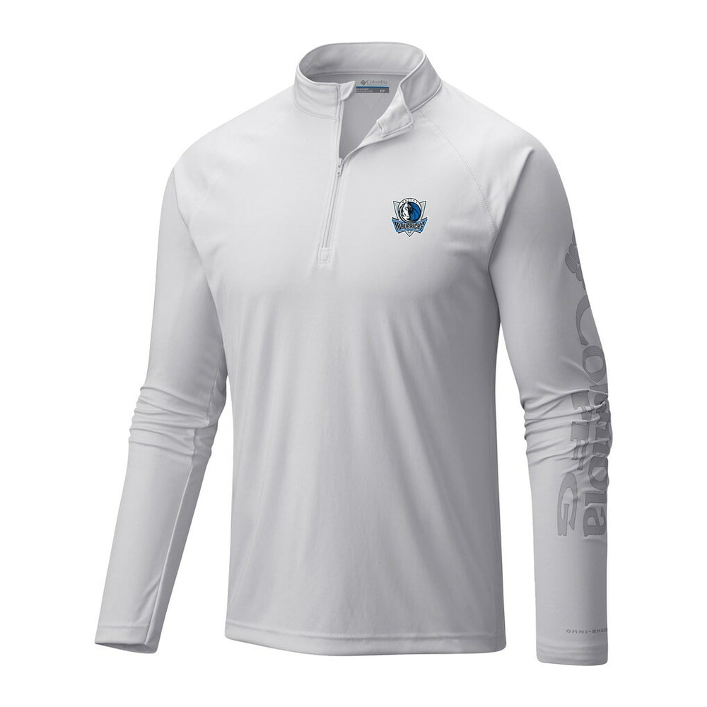 Dallas Mavericks Terminal Tackle Raglan Omni-Shade Quarter-Zip Jacket sale - White | Columbia on sale