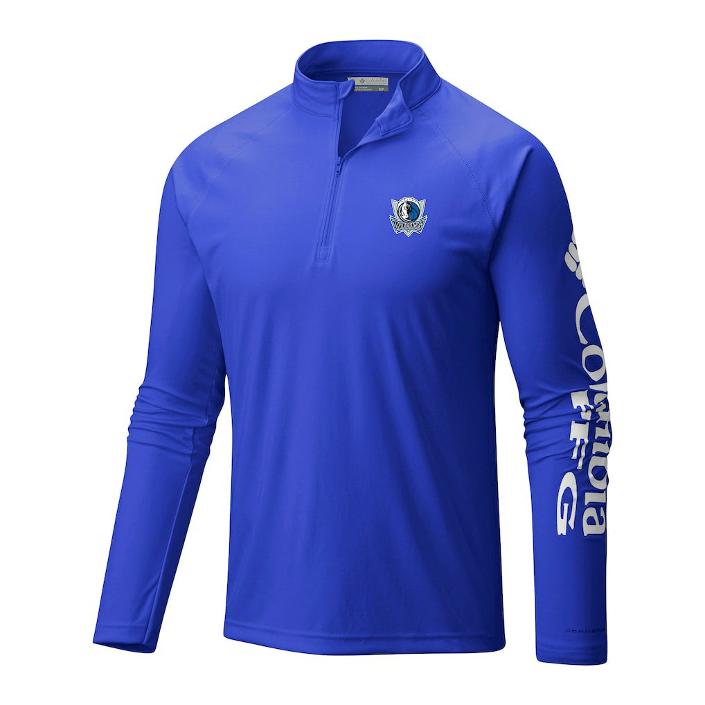 Dallas Mavericks Terminal Tackle Raglan Omni-Shade Quarter-Zip Jacket sale - Blue | Columbia discount