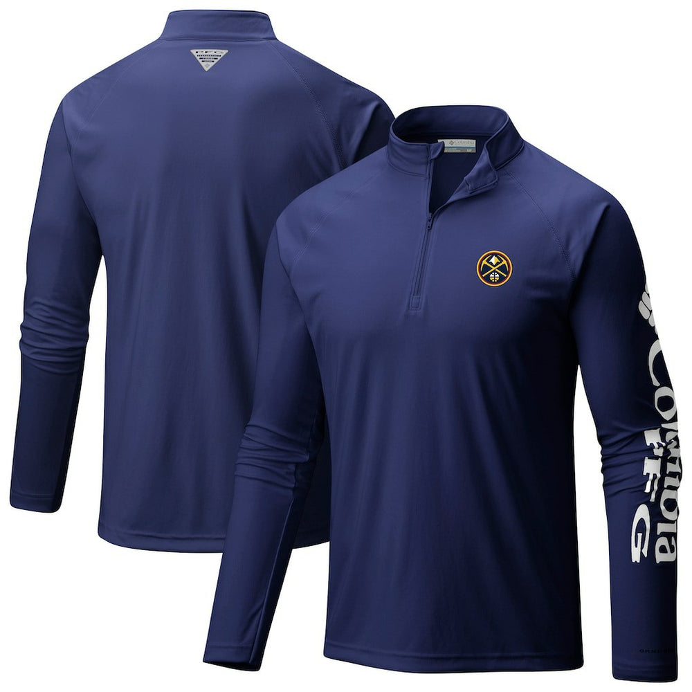 Denver Nuggets Terminal Tackle Raglan Omni-Shade Quarter-Zip Jacket sale - Navy | Columbia outlet