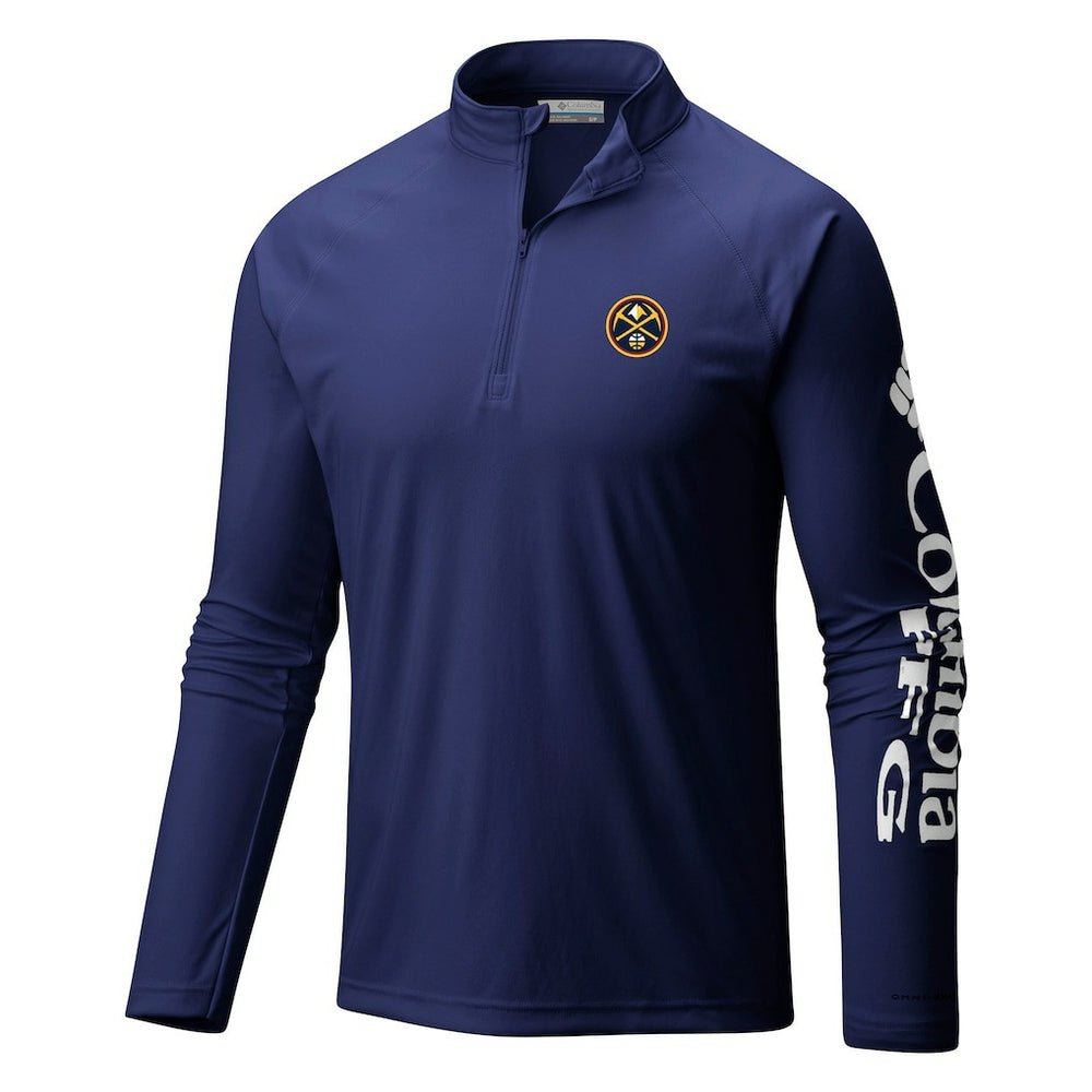 Denver Nuggets Terminal Tackle Raglan Omni-Shade Quarter-Zip Jacket sale - Navy | Columbia outlet