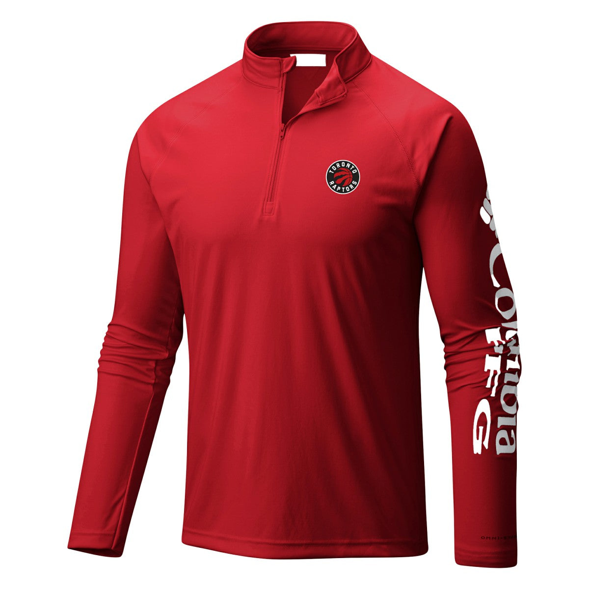 Toronto Raptors Terminal Tackle Raglan Omni-Shade Quarter-Zip Jacket - Red | Columbia for sale