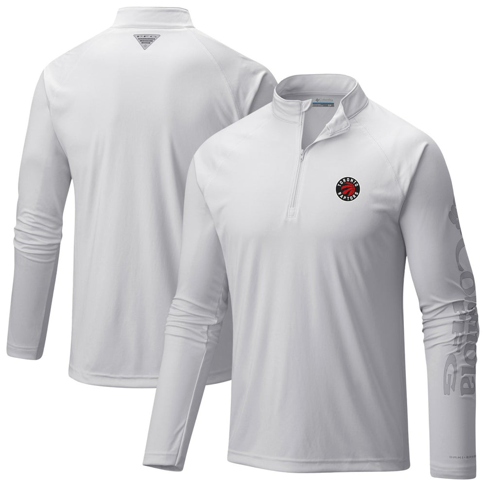 Toronto Raptors Terminal Tackle Raglan Omni-Shade Quarter-Zip Jacket - White | Columbia shop