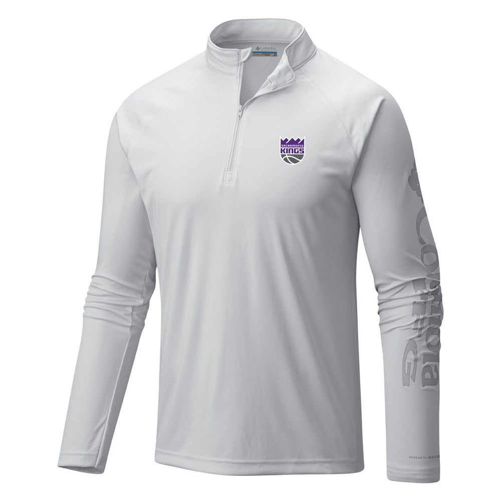 Sacramento Kings Terminal Tackle Raglan Omni-Shade Quarter-Zip Jacket - White | Columbia for sale