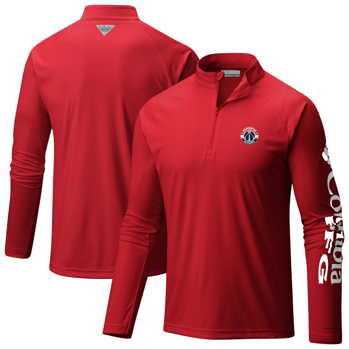 Washington Wizards Terminal Tackle Raglan Omni-Shade Quarter-Zip Jacket - Red | Columbia outlet