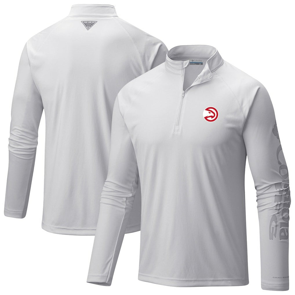 Atlanta Hawks Terminal Tackle Raglan Omni-Shade Quarter-Zip Jacket - White | Columbia outlet