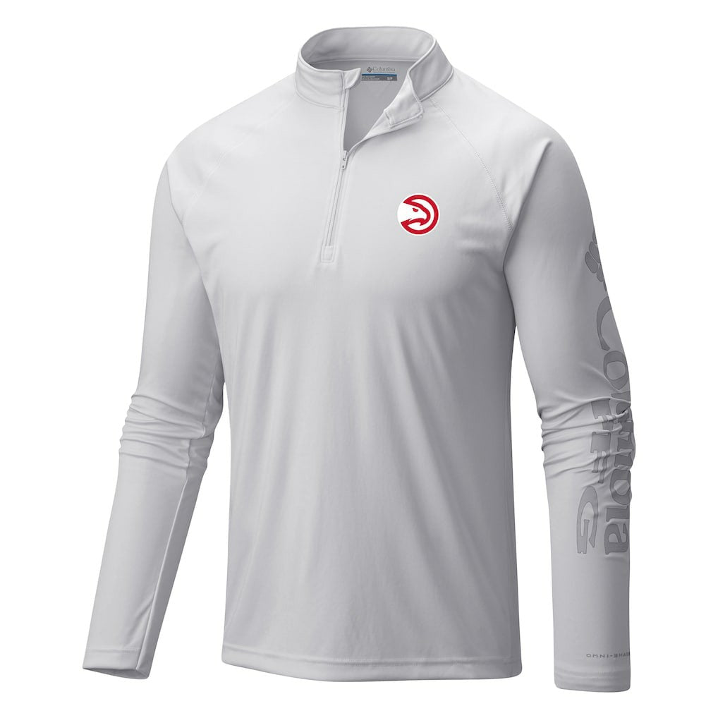 Atlanta Hawks Terminal Tackle Raglan Omni-Shade Quarter-Zip Jacket - White | Columbia outlet