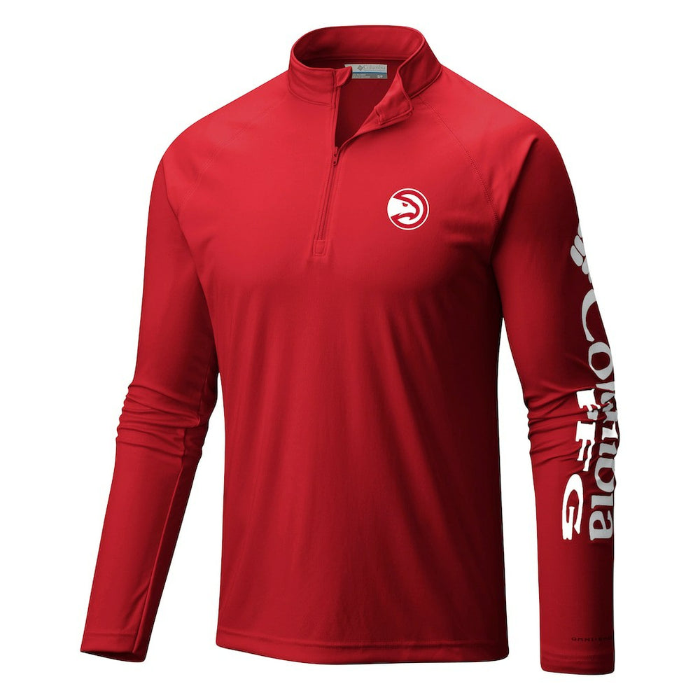 Atlanta Hawks Terminal Tackle Raglan Omni-Shade Quarter-Zip Jacket - Red | Columbia cheap