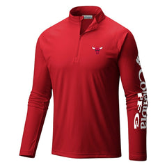 Chicago Bulls Terminal Tackle Raglan Omni-Shade Quarter-Zip Jacket - Red | Columbia shop
