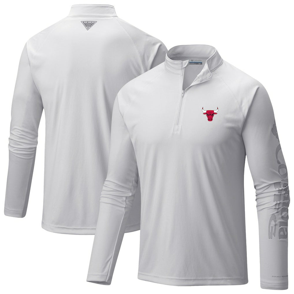 Chicago Bulls Terminal Tackle Raglan Omni-Shade Quarter-Zip Jacket - White | Columbia online