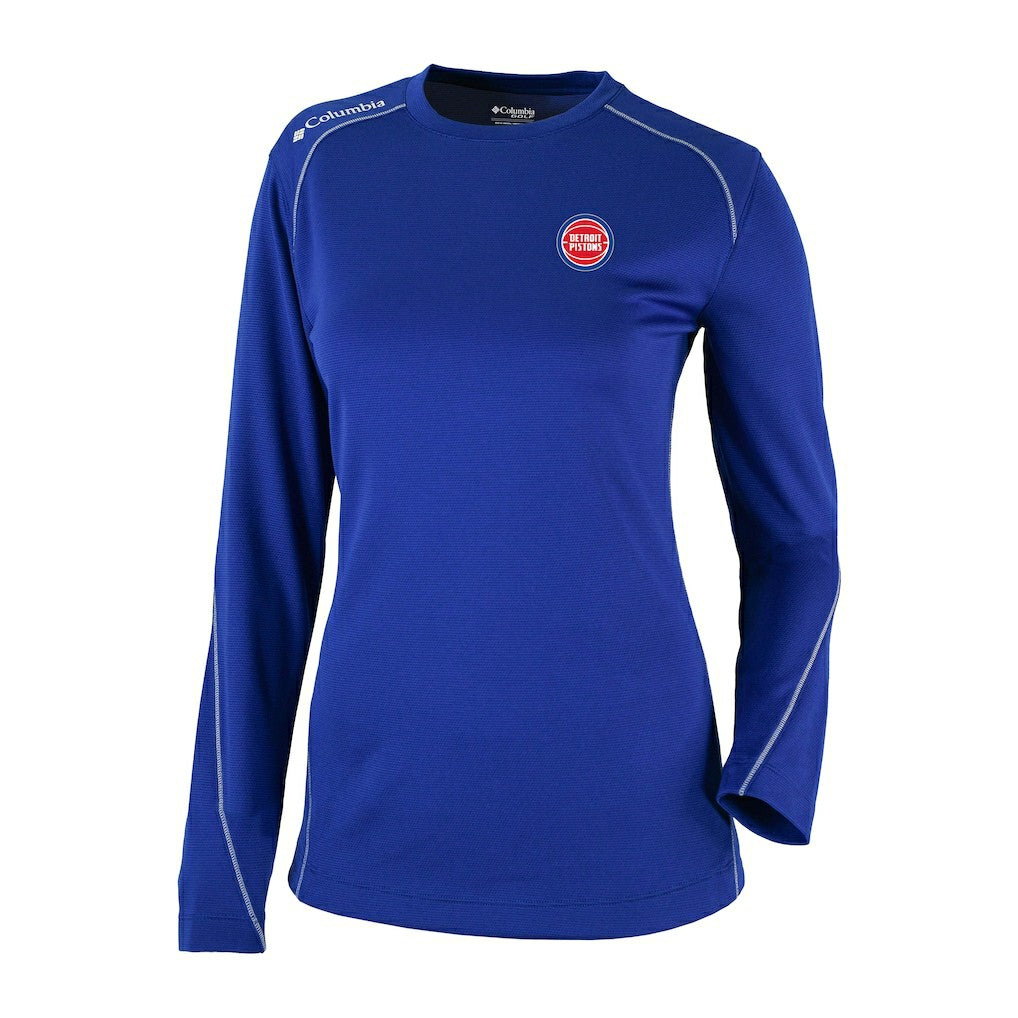 Detroit Pistons Women's Omni-Wick Shotgun Pullover Top sale - Blue | Columbia for sale
