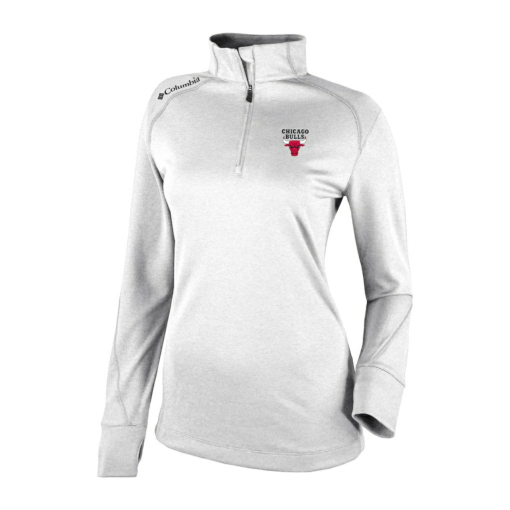 Chicago Bulls Women's Omni-Wick Shotgun 2.0 Quarter-Zip Pullover Top - White | Columbia online