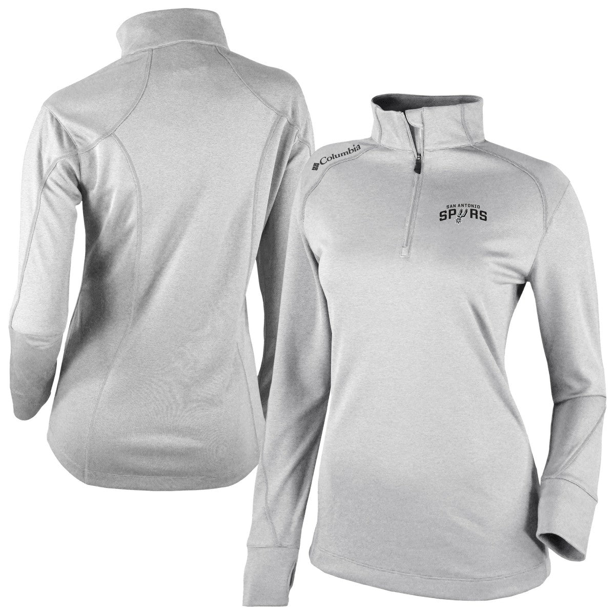 San Antonio Spurs Women's Omni-Wick Shotgun 2.0 Quarter-Zip Pullover Top - Heather Gray | Columbia outlet