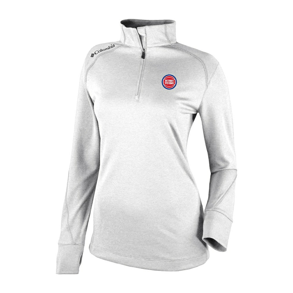 Detroit Pistons Women's Omni-Wick Shotgun 2.0 Quarter-Zip Pullover Top sale - White | Columbia discount
