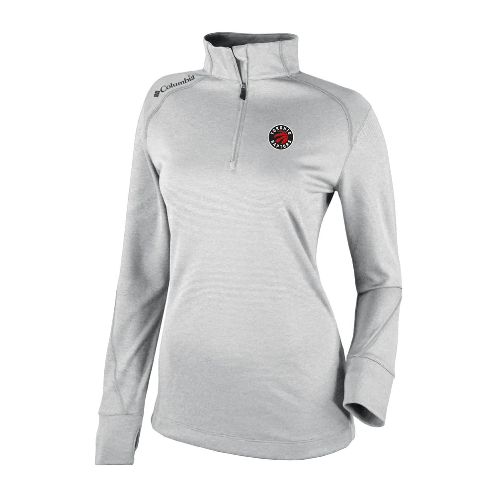 Toronto Raptors Women's Omni-Wick Shotgun 2.0 Quarter-Zip Pullover Top - Heather Gray | Columbia sale