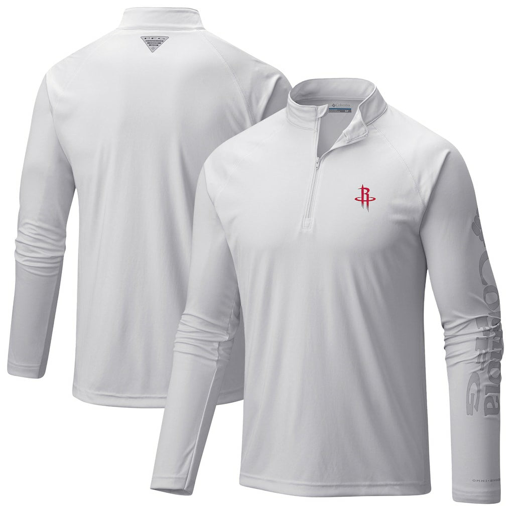Houston Rockets PFG Terminal Tackle Quarter-Zip Top sale - White | Columbia online