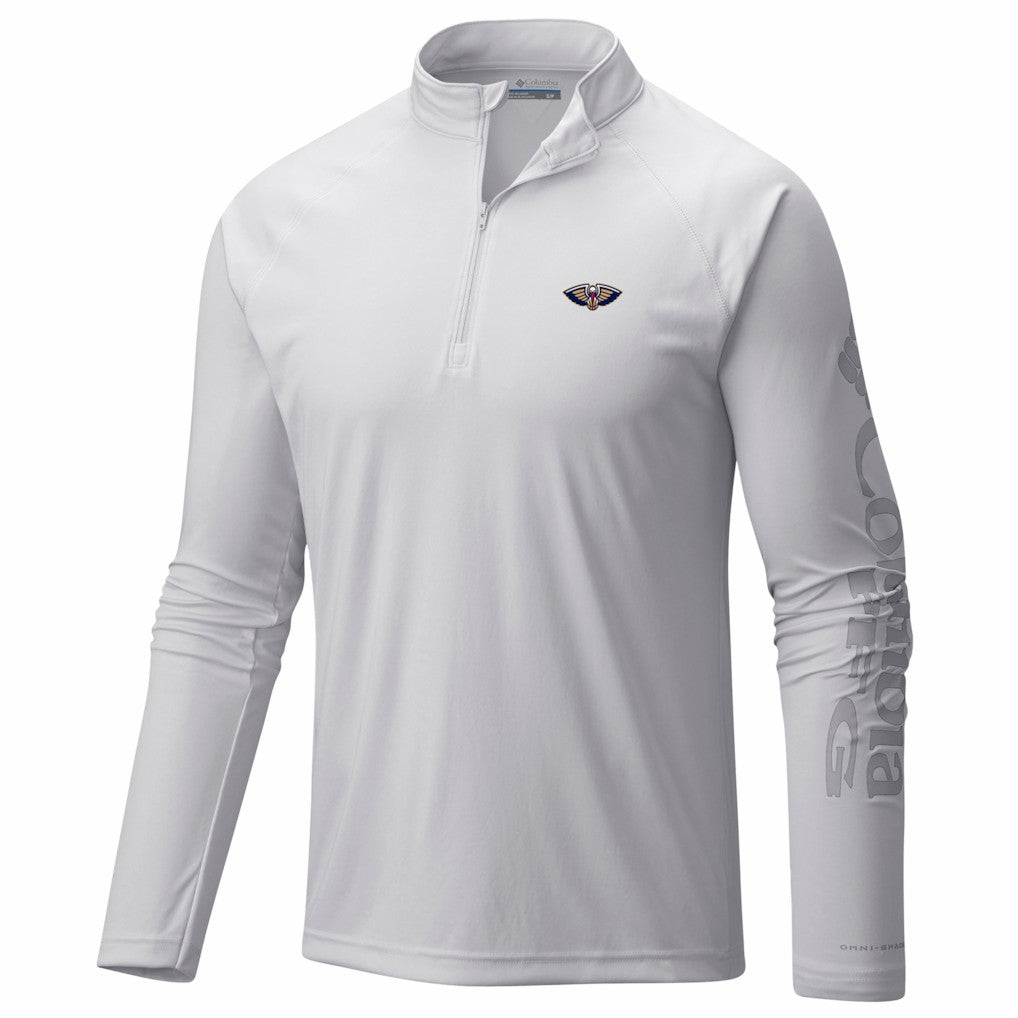 New Orleans Pelicans PFG Terminal Tackle Quarter-Zip Top - White | Columbia cheap
