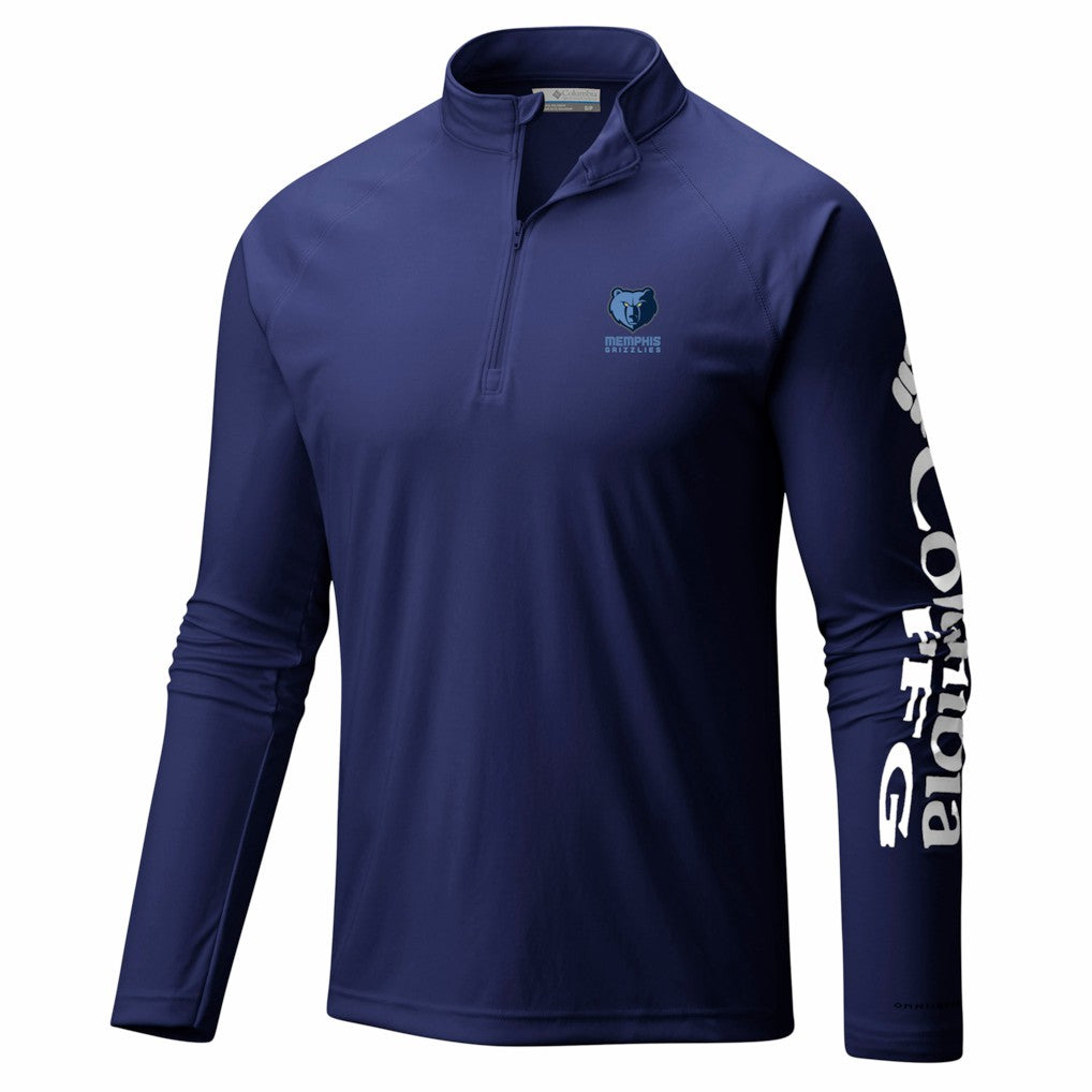 Memphis Grizzlies PFG Terminal Tackle Quarter-Zip Top - Navy | Columbia discount